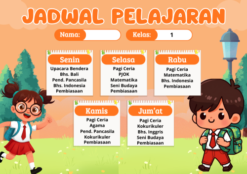 Jadwal Kelas 1