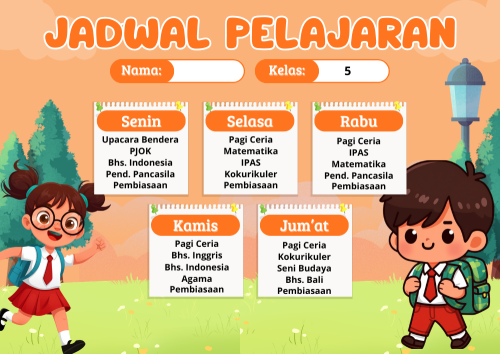 Jadwal Kelas 5